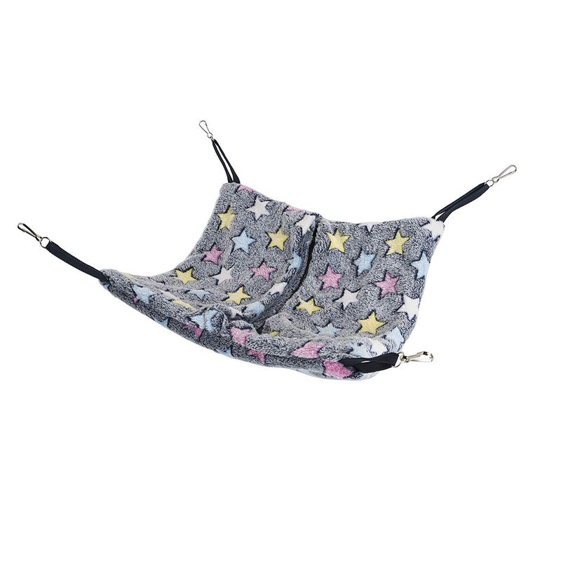 Niteangel Hanging Hammock Nap Sack Swing Bag Pet Sleeper for Ferret Rat Sugar Glider and Other Small Animals (Blue, Star) - Image 3